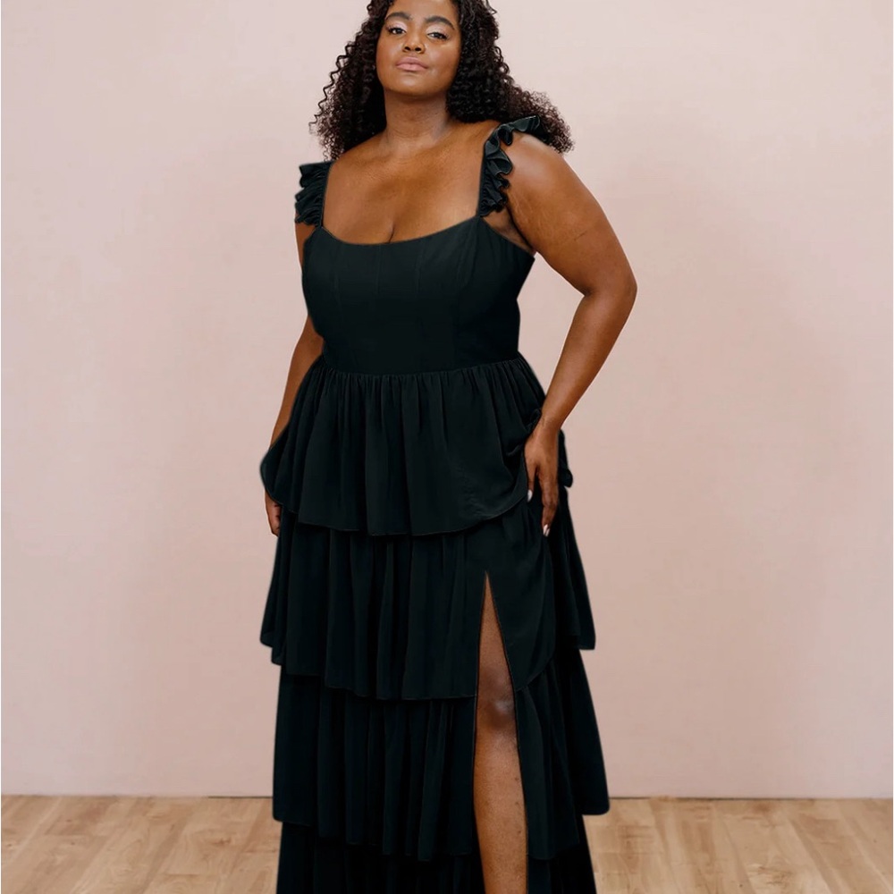 Revelry Poppy Chiffon Dress | Black